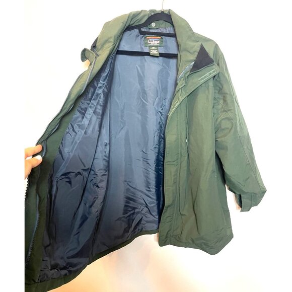 L.L. Bean Mens 3-In-1 Outdoor Jacket Army Green XL Polyester Shell & Insulation - Picture 12 of 16